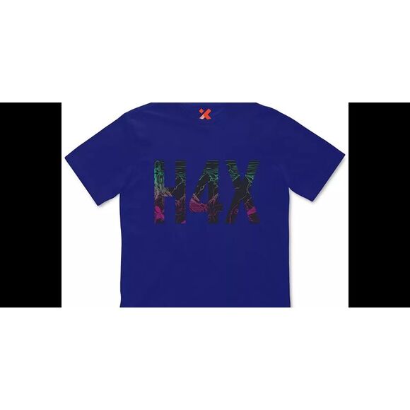 H4X Men's Comic Book Logo Graphic T-Shirt Blue Size Small - Picture 2 of 4